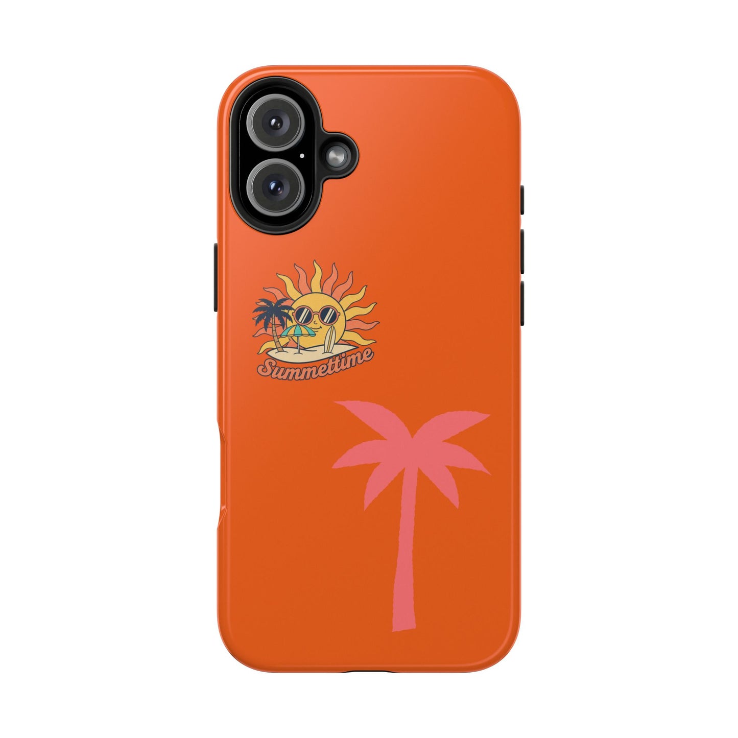 Summertime Palm Tough Phone Case — Retro Sun & Pink Palm Tropical Protective Cover