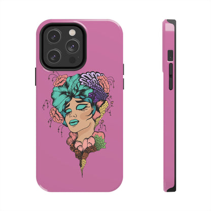 Tough Phone Case — Retro Floral Femme Illustration, Protective Art Phone Cover