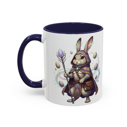 Easter Egg Accent Coffee Mug — Colorful Floral Bunny Design (11/15oz)