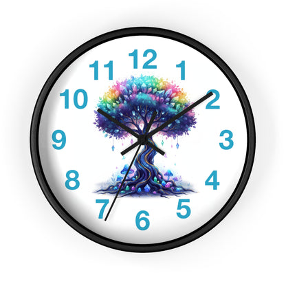 Colorful Tree Wall Clock — Rainbow Tree Home Decor Clock