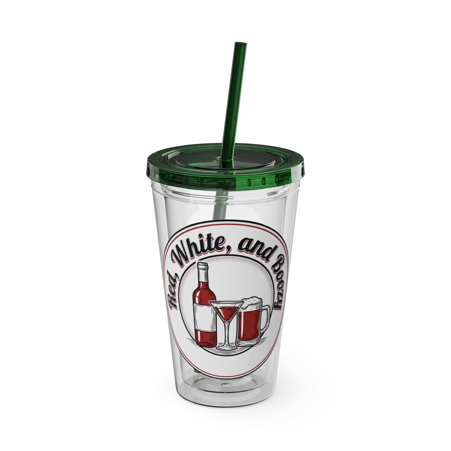 16oz Sunsplash Tumbler with Straw — Beach BBQ Graphic Travel Cup