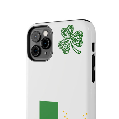 St. Patrick's Pixel Leprechaun Tough Phone Case — Shamrock & Beer Mug