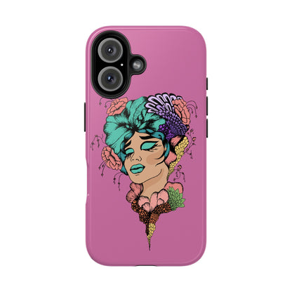 Tough Phone Case — Retro Floral Femme Illustration, Protective Art Phone Cover