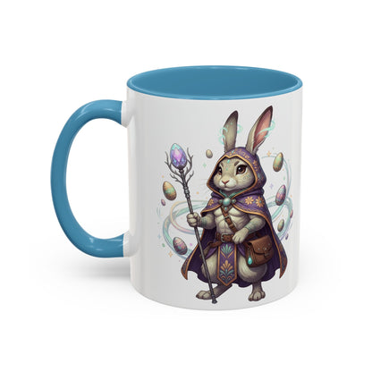 Easter Egg Accent Coffee Mug — Colorful Floral Bunny Design (11/15oz)