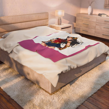 Wonder Heroine Velveteen Plush Blanket