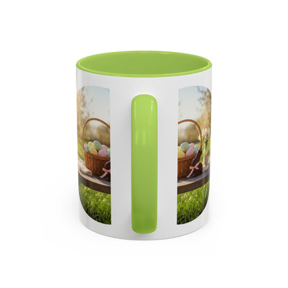 Easter Basket Coffee Mug — Spring Pastel Egg Design (11/15oz Accent Mug)