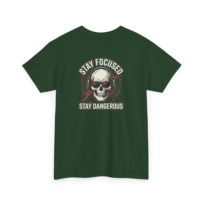 Unisex Heavy Cotton Tee DISCIPLINE OVER FEELINGS , STAY FOCUSED STAY DANGEROUS.