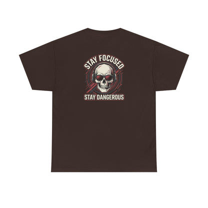 Unisex Heavy Cotton Tee DISCIPLINE OVER FEELINGS , STAY FOCUSED STAY DANGEROUS.