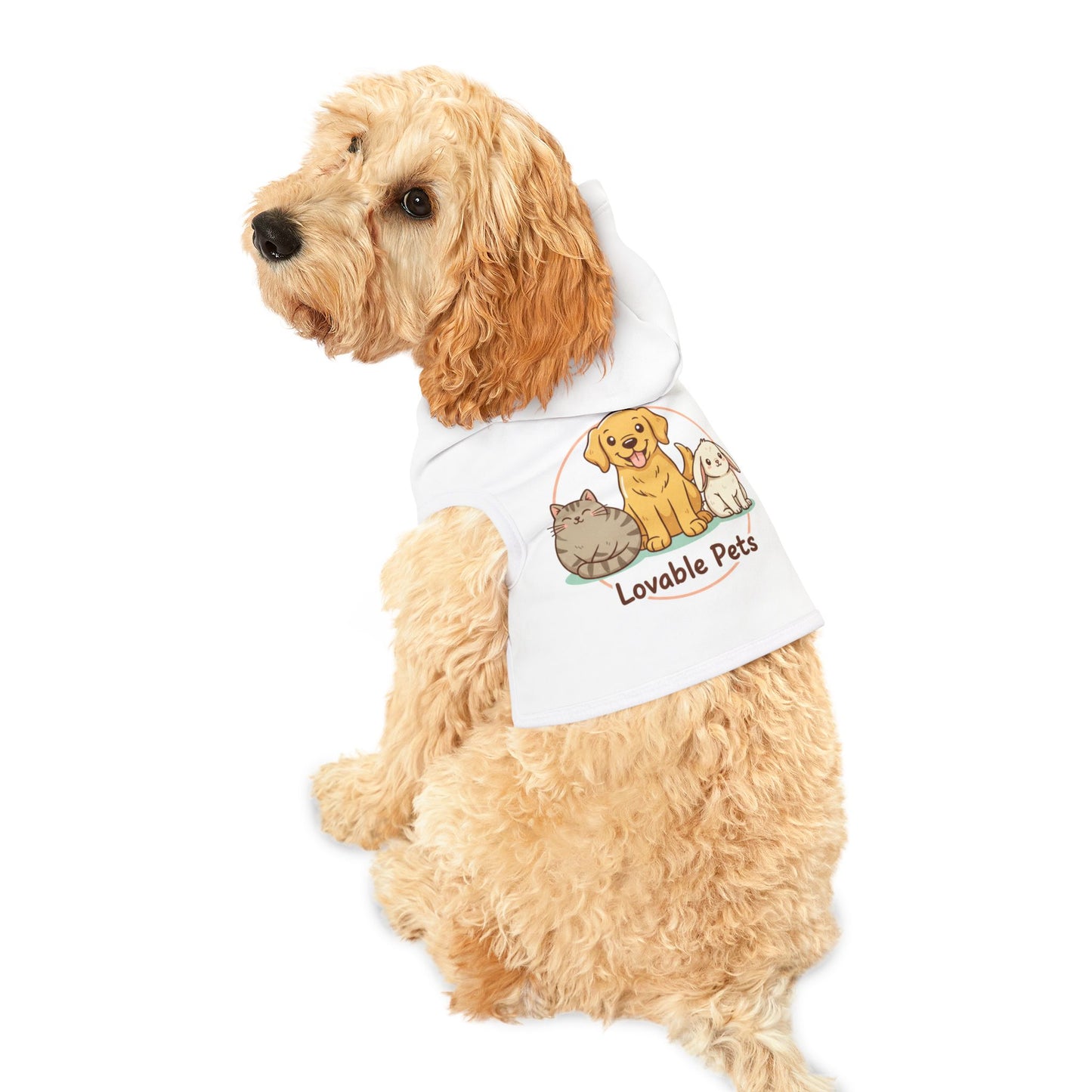 Pet Hoodie - 'Lovable Pets' Cute Dog & Cat Graphic Hoodie for Small Dogs and Cats