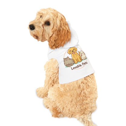 Pet Hoodie - 'Lovable Pets' Cute Dog & Cat Graphic Hoodie for Small Dogs and Cats