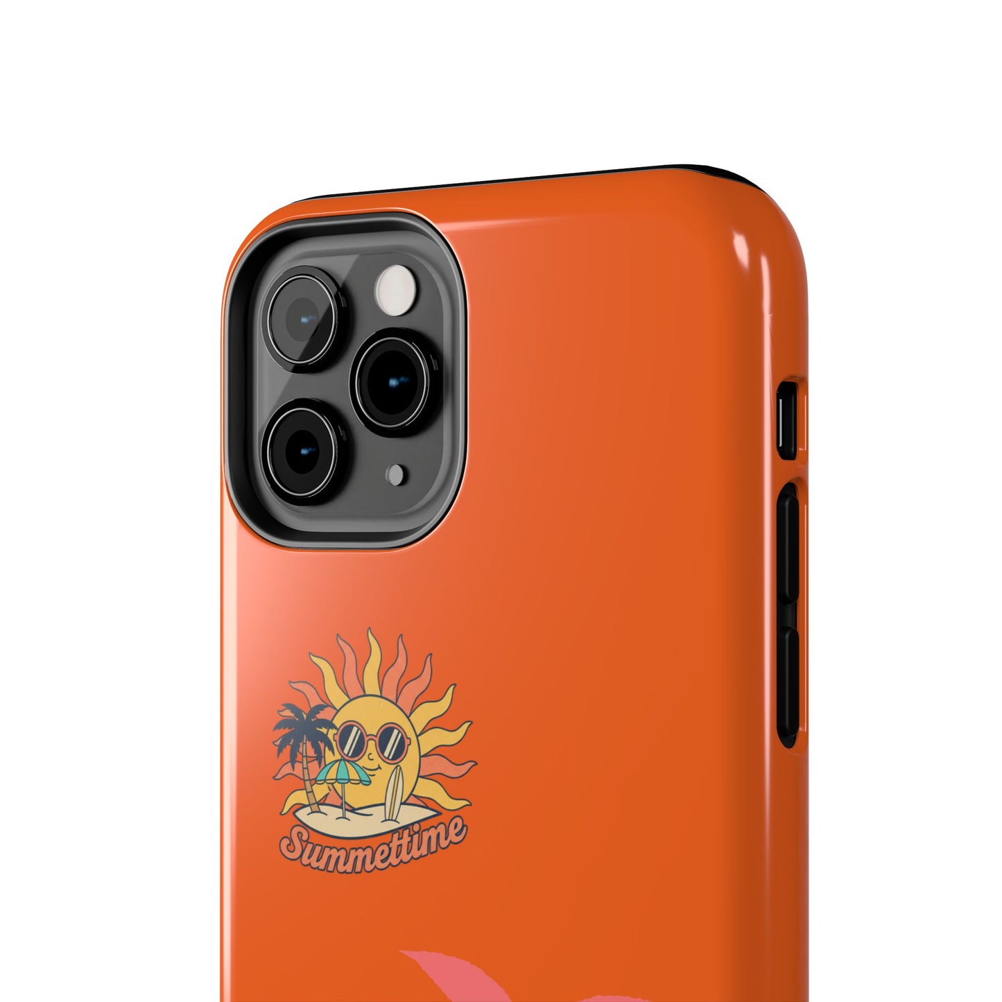 Summertime Palm Tough Phone Case — Retro Sun & Pink Palm Tropical Protective Cover