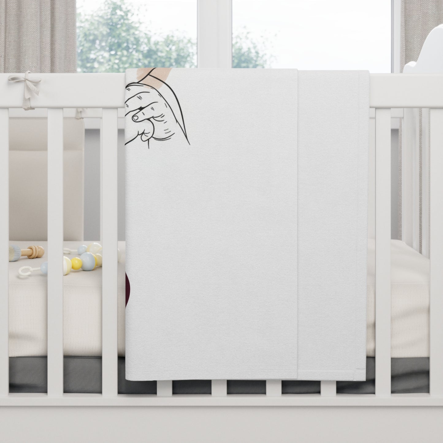 Baby Prayer Fleece Blanket - Peaceful Sleeping Infant Design with Heart