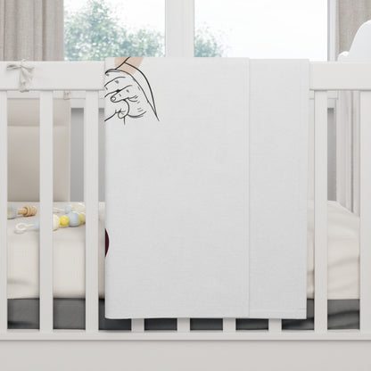 Baby Prayer Fleece Blanket - Peaceful Sleeping Infant Design with Heart