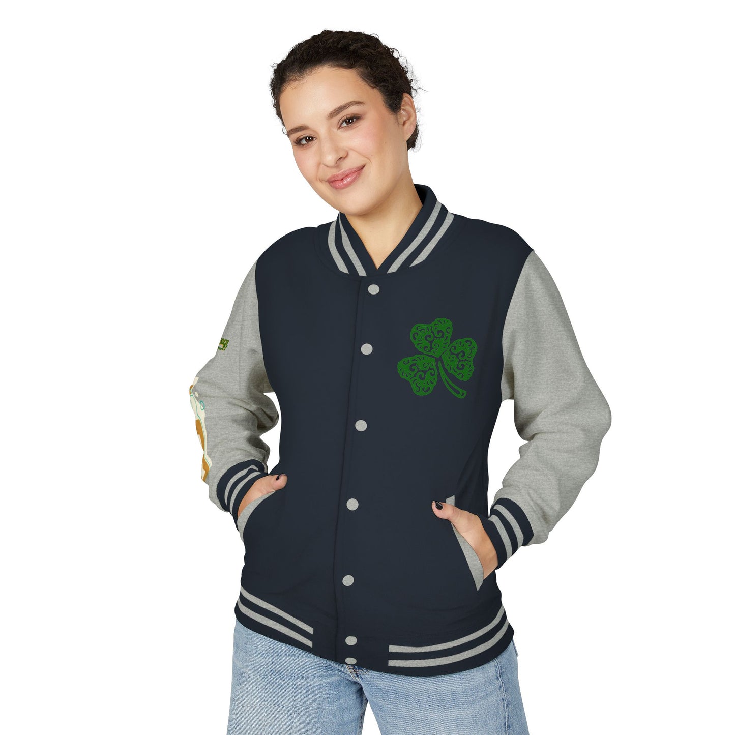 Lucky & Proud Shamrock Letterman Jacket