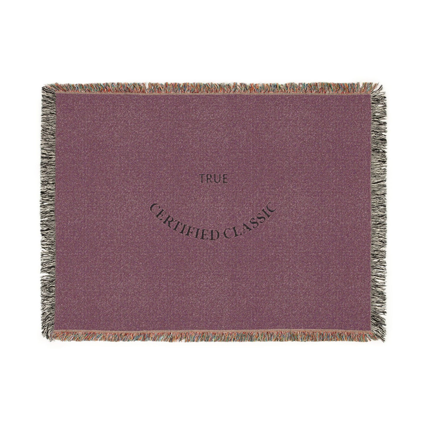 Woven Blanket — 'True Complicated Classic' Embroidered Throw (Pink or Green)
