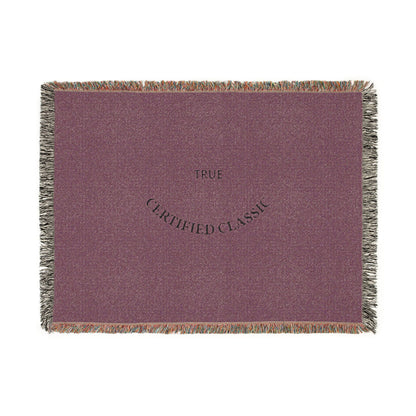 Woven Blanket — 'True Complicated Classic' Embroidered Throw (Pink or Green)