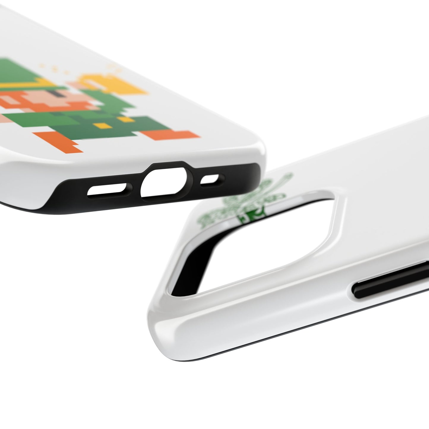 St. Patrick's Pixel Leprechaun Tough Phone Case — Shamrock & Beer Mug