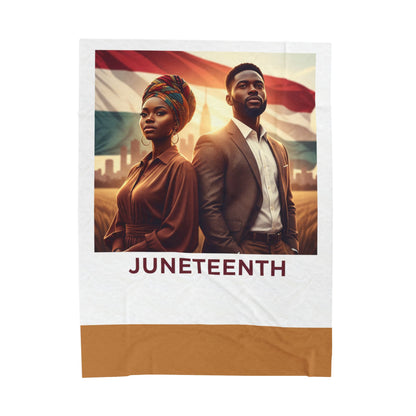 Juneteenth Velveteen Plush Blanket — Celebratory African American Freedom Tribute