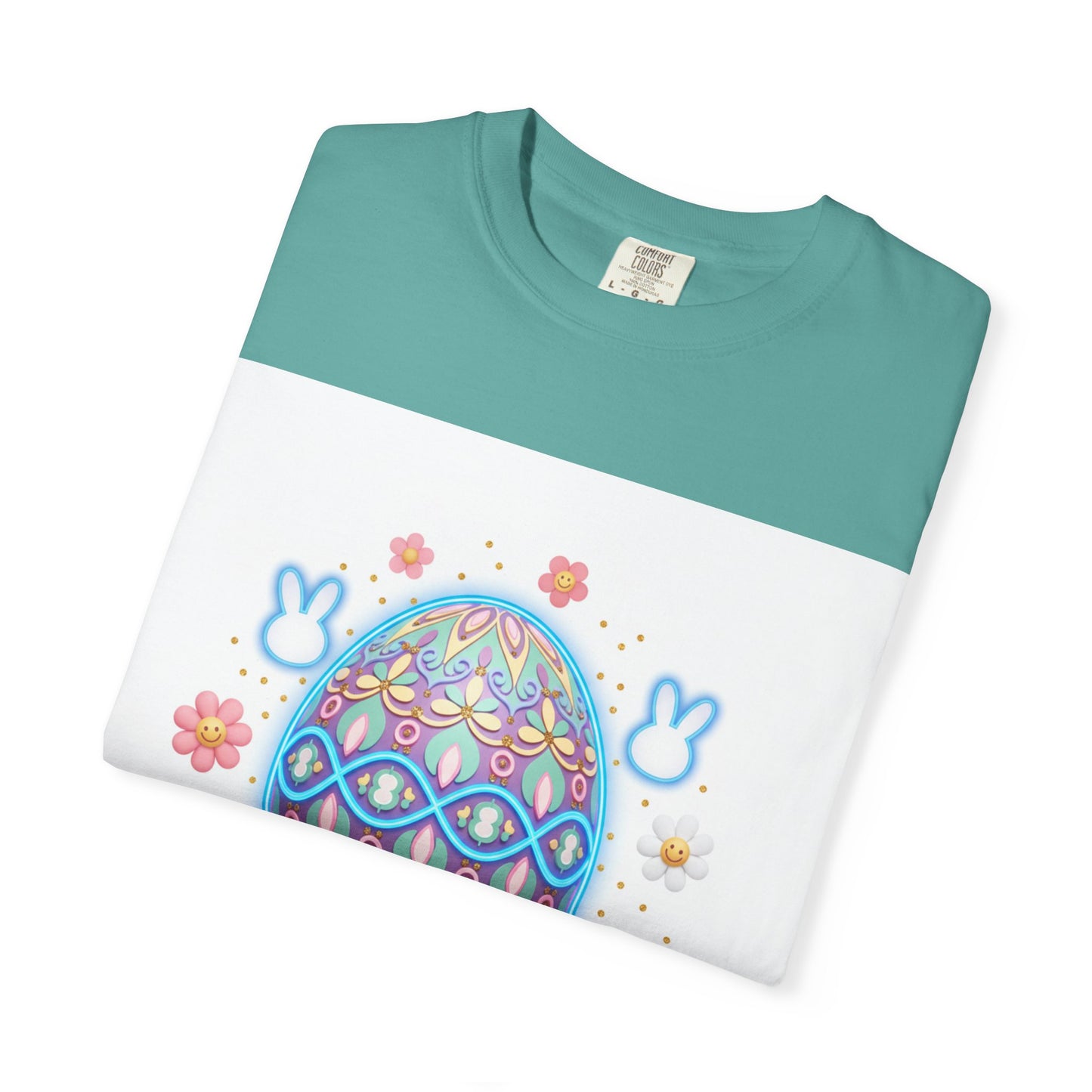 Easter Egg T-Shirt — Pastel Painted Egg & Basket Graphic
