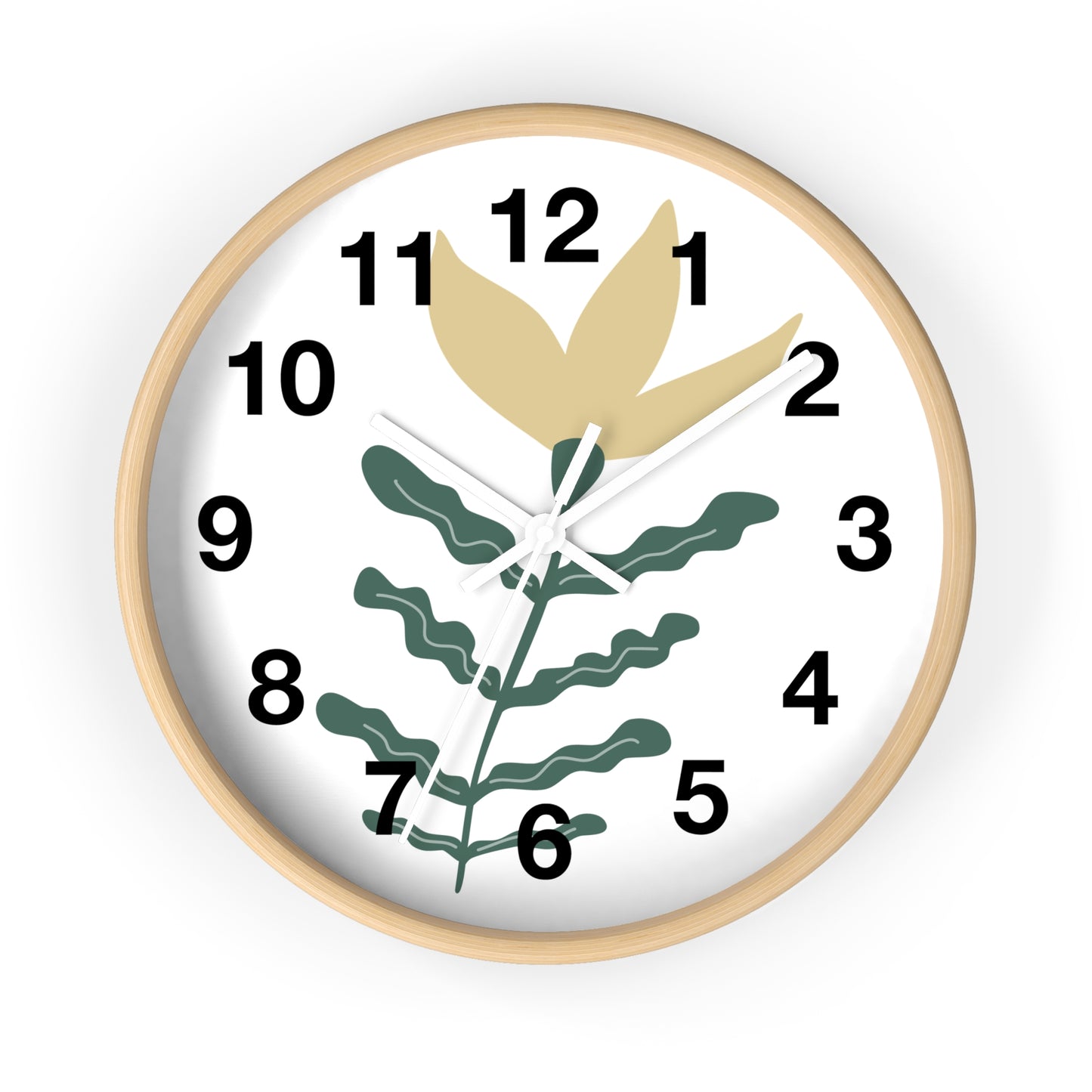 Botanical Wall Clock — Minimal Floral Timepiece