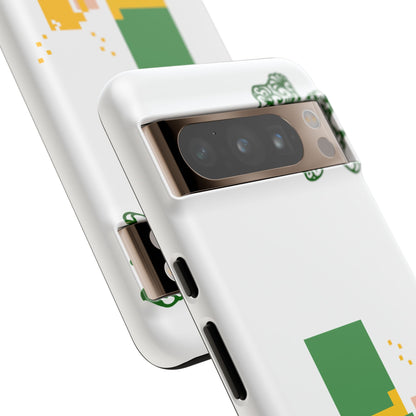 St. Patrick’s Pixel Leprechaun Phone Case — Cute Retro Gaming Clover Design