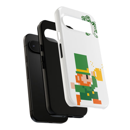 St. Patrick’s Pixel Leprechaun Phone Case — Cute Retro Gaming Clover Design
