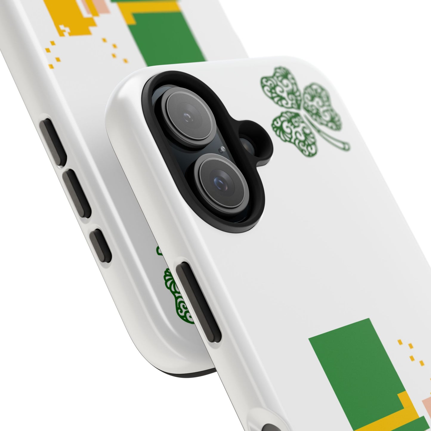 St. Patrick's Pixel Leprechaun Tough Phone Case — Shamrock & Beer Mug