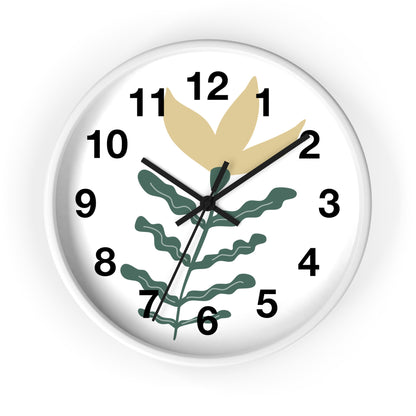 Botanical Wall Clock — Minimal Floral Timepiece
