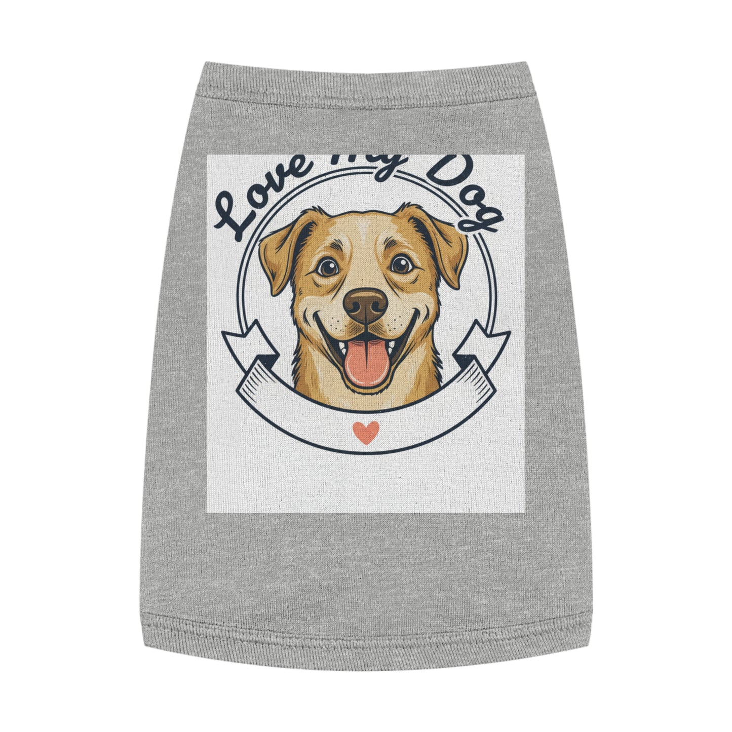 Dog Love Pet Tank Top - "Love My Dog" Cute Smiling Pup Graphic