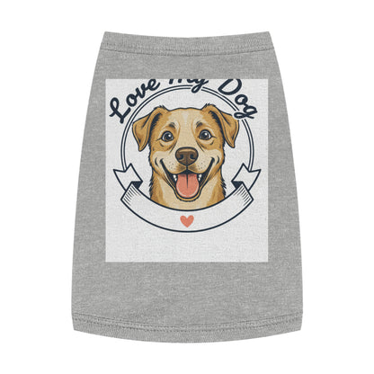 Dog Love Pet Tank Top - "Love My Dog" Cute Smiling Pup Graphic