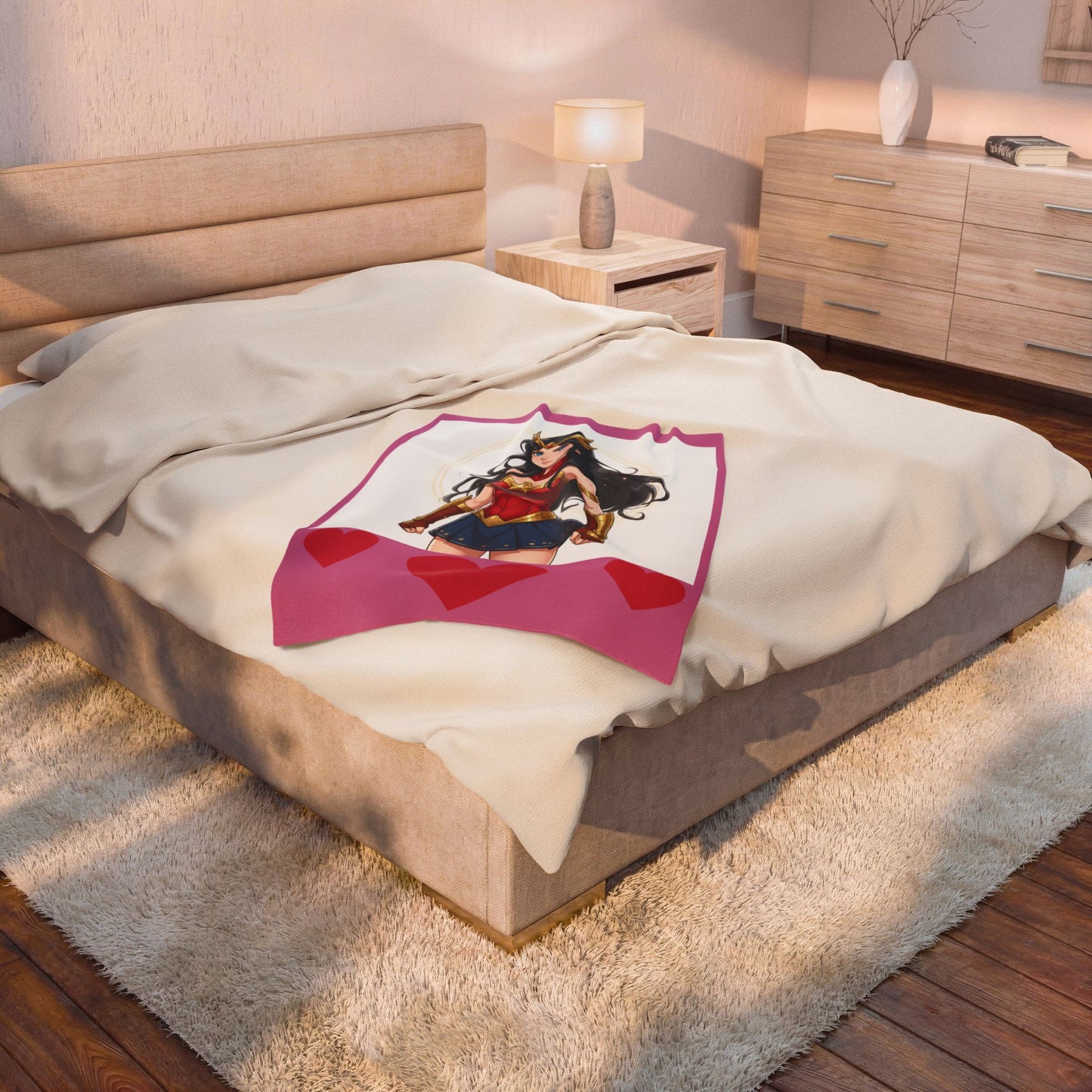 Wonder Heroine Velveteen Plush Blanket