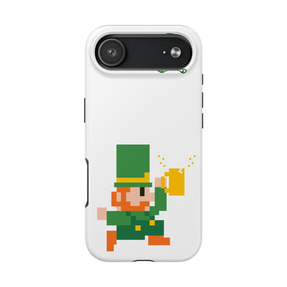 St. Patrick's Pixel Leprechaun Tough Phone Case — Shamrock & Beer Mug