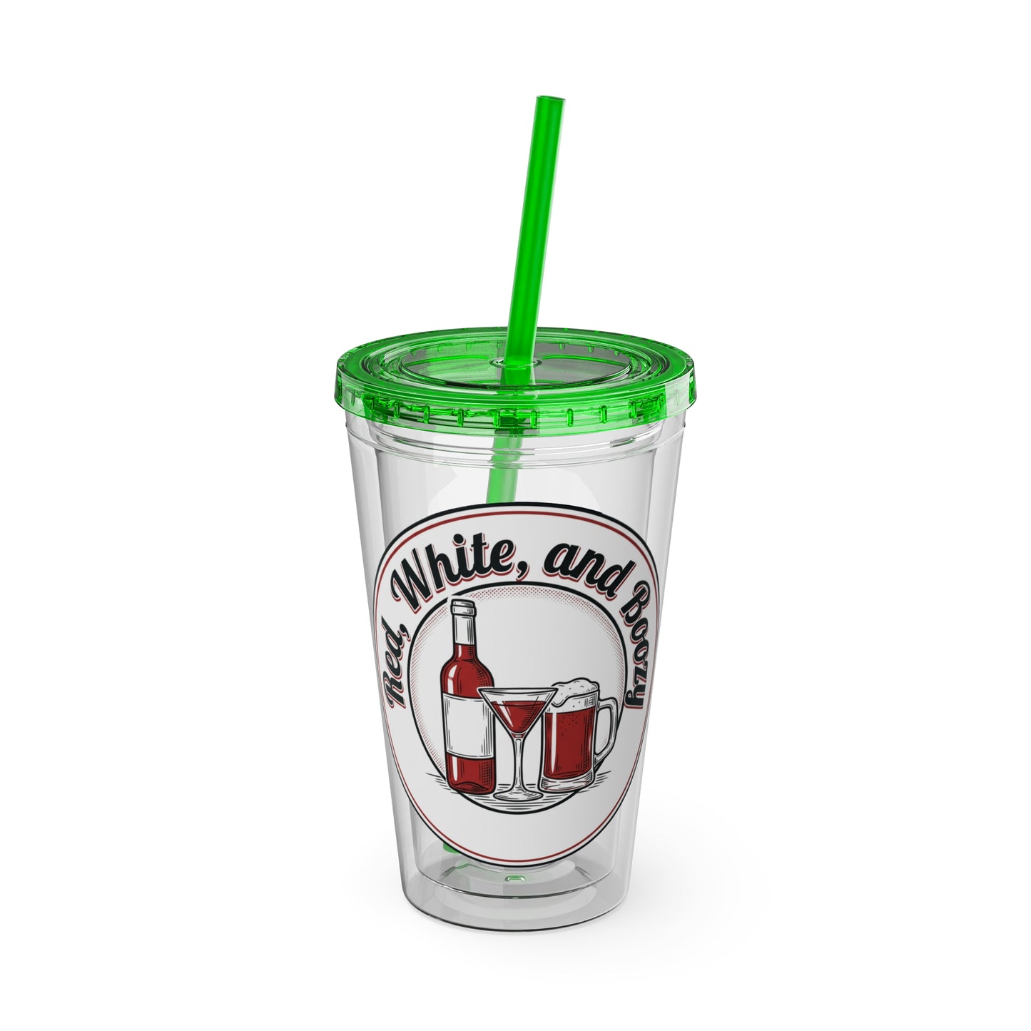 16oz Sunsplash Tumbler with Straw — Beach BBQ Graphic Travel Cup