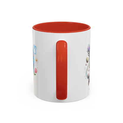 Easter Egg Accent Coffee Mug — Colorful Floral Bunny Design (11/15oz)