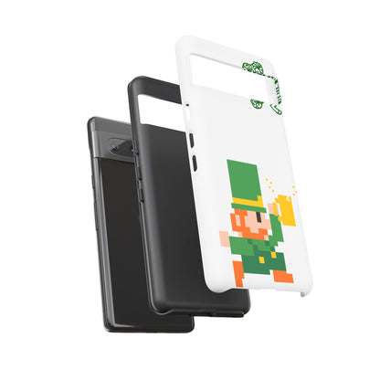 St. Patrick’s Pixel Leprechaun Phone Case — Cute Retro Gaming Clover Design