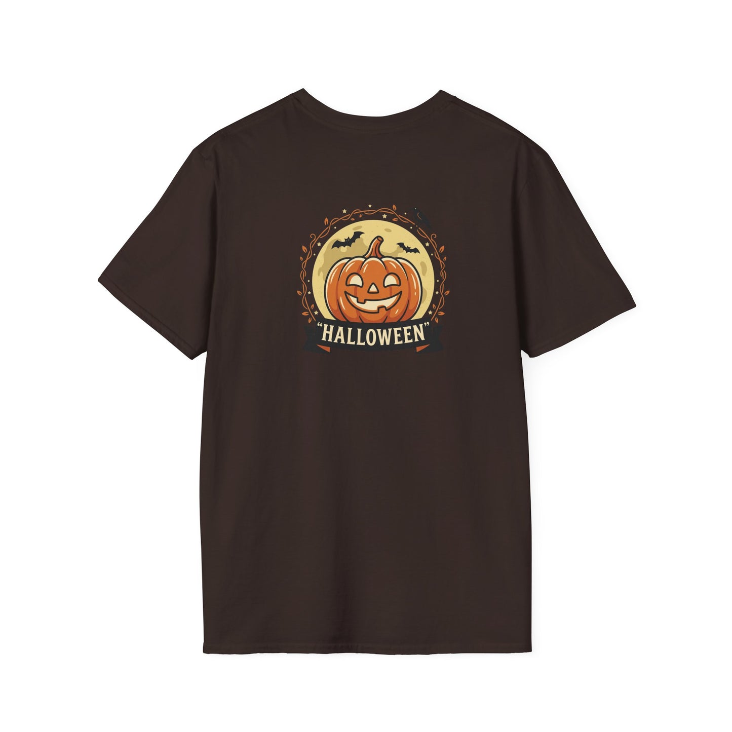 Halloween Pumpkin Graphic T-Shirt — "Happy Haunting" Cute Cat Jack-o'-Lantern Tee