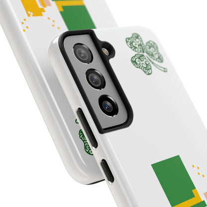 St. Patrick's Pixel Leprechaun Tough Phone Case — Shamrock & Beer Mug