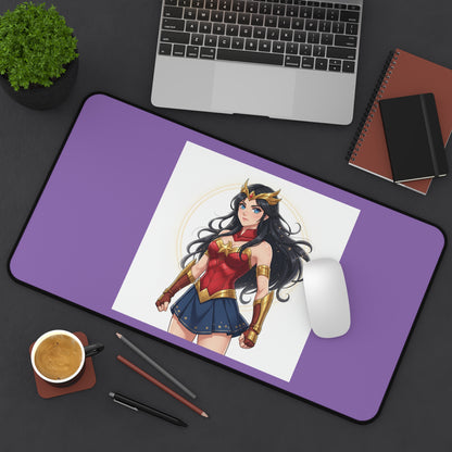 Wonder Hero Desk Mat — Purple Superhero Mousepad