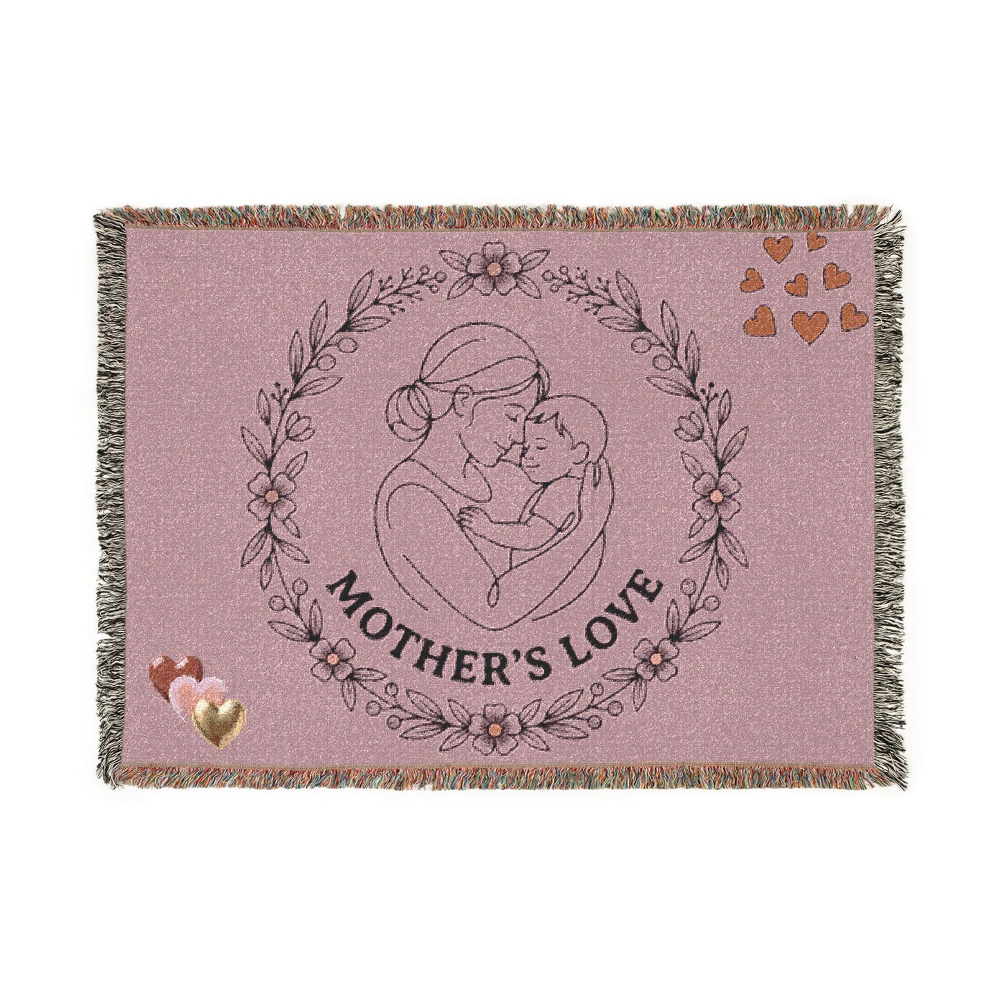 Mother's Love Woven Blanket — Soft Decorative Throw for New Moms & Mother's Day Gift