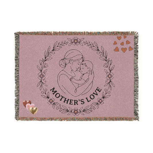 Mother's Love Woven Blanket — Soft Decorative Throw for New Moms & Mother's Day Gift