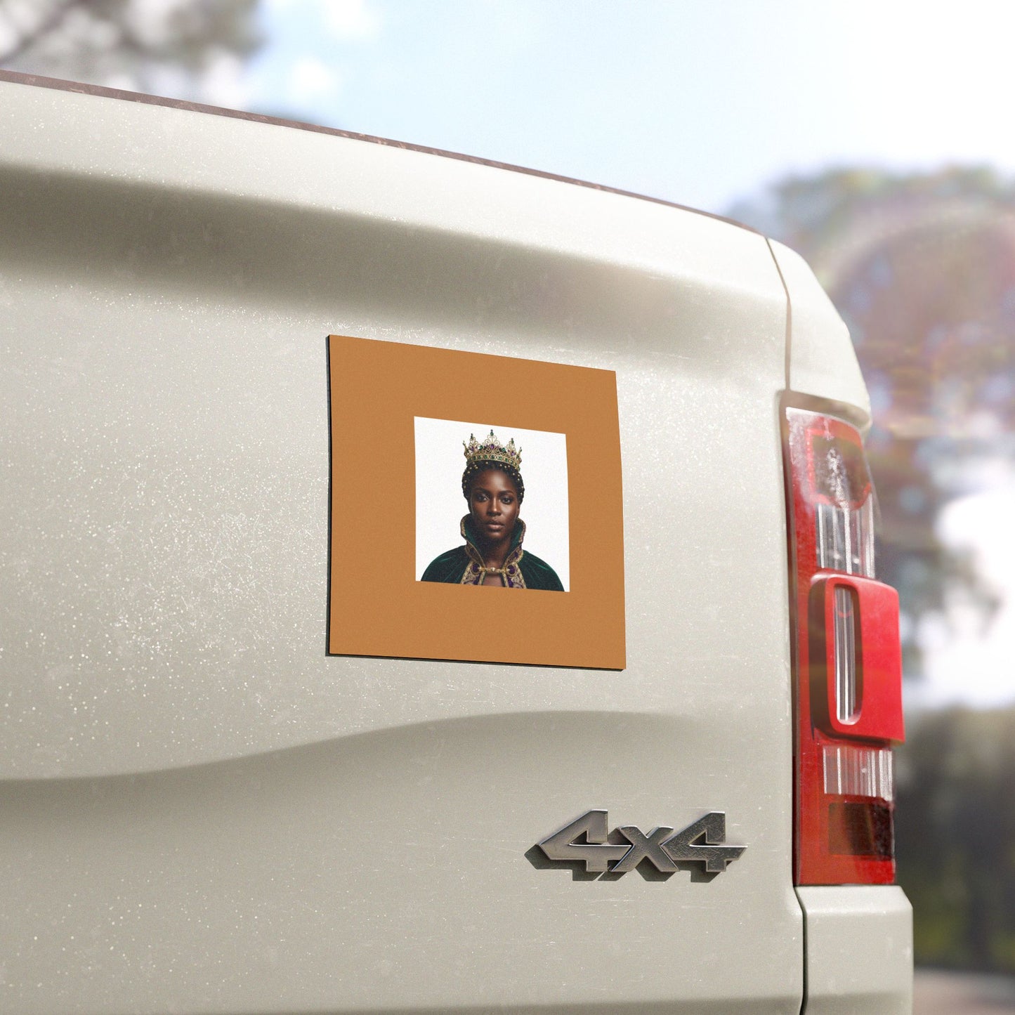 Regal Queen Portrait Car Magnet — Black History/Empowerment Vehicle Decal