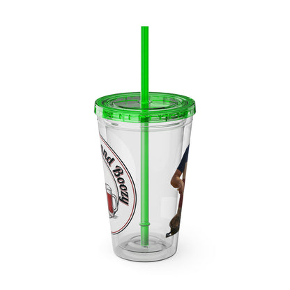 16oz Sunsplash Tumbler with Straw — Beach BBQ Graphic Travel Cup