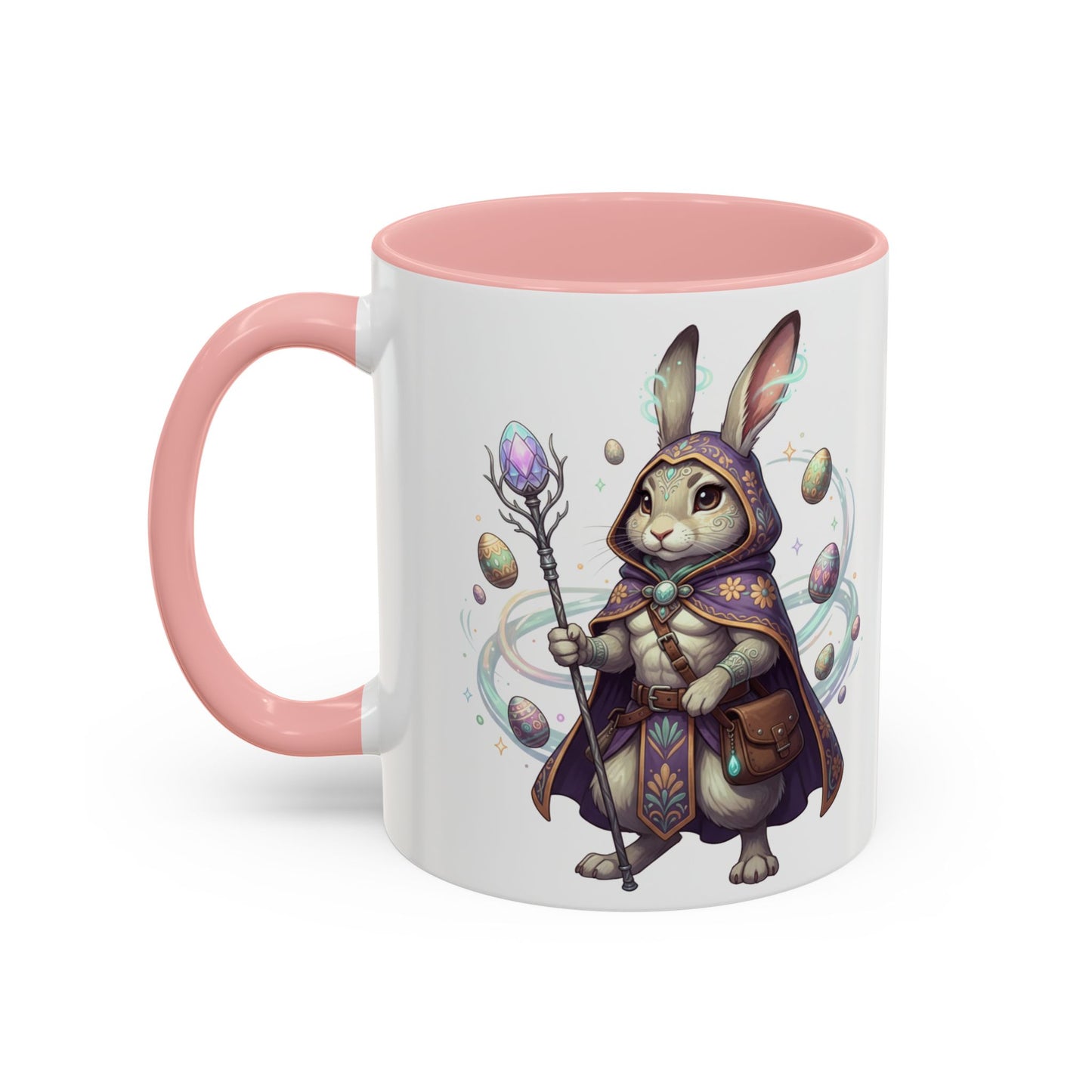 Easter Egg Accent Coffee Mug — Colorful Floral Bunny Design (11/15oz)