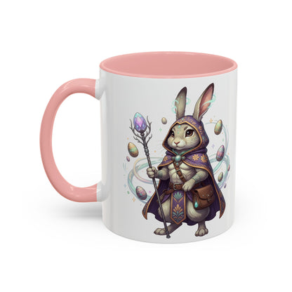Easter Egg Accent Coffee Mug — Colorful Floral Bunny Design (11/15oz)