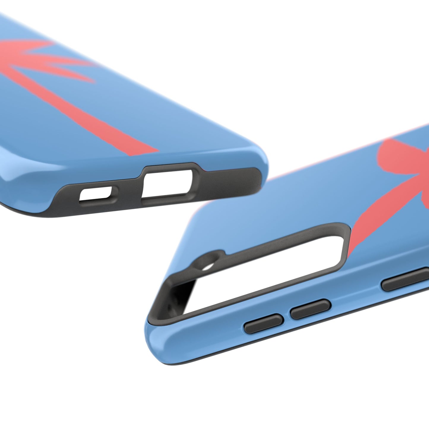 Tough Phone Case — Coral Palm on Sky Blue (Durable Protective Phone Cover)