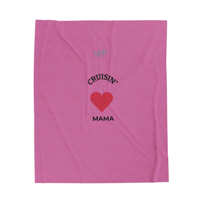 Cruisin' Mama Heart Velveteen Plush Blanket — Soft Cozy Gift for Moms