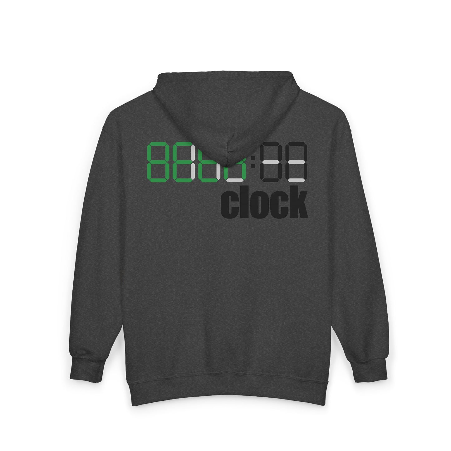 Zip Hoodie with Bottle & Digital Timer Design — Vintage Liqueur Bottle Graphic