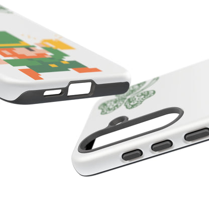 St. Patrick’s Pixel Leprechaun Phone Case — Cute Retro Gaming Clover Design