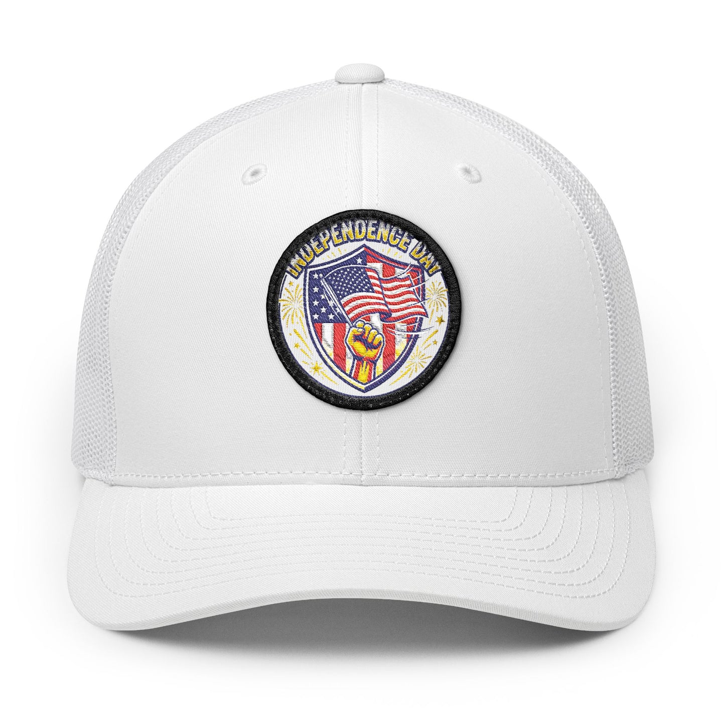 American Flag Patch Trucker Cap – Embroidered Snapback Baseball Hat