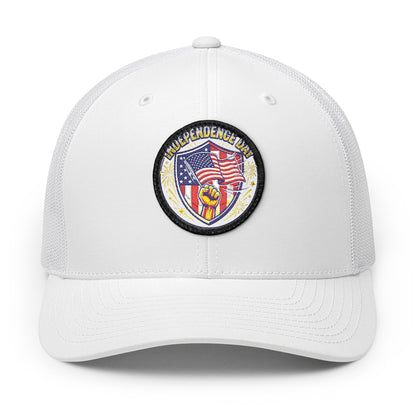 American Flag Patch Trucker Cap – Embroidered Snapback Baseball Hat
